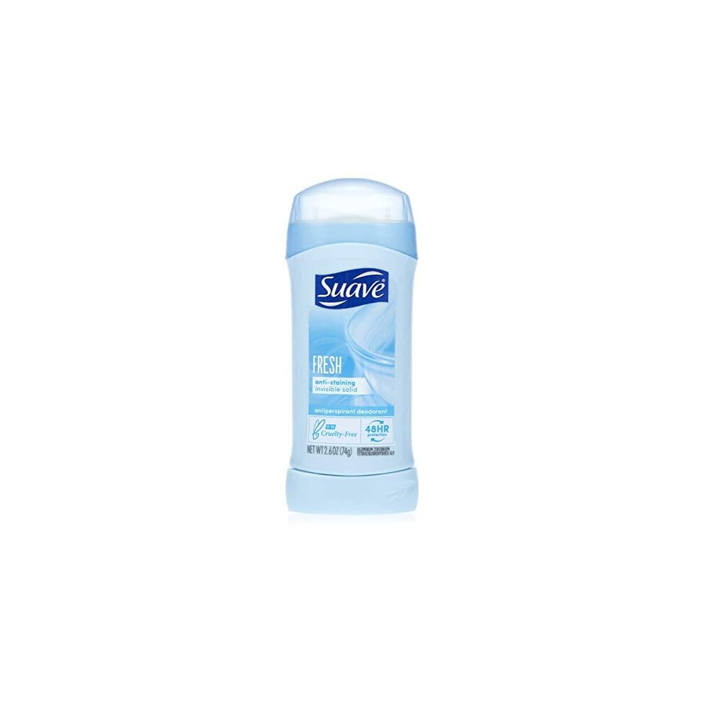 Suave 24 Hour Protection Anti-Perspirant Deodorant Invisible Solid Fresh 2.6 Oz