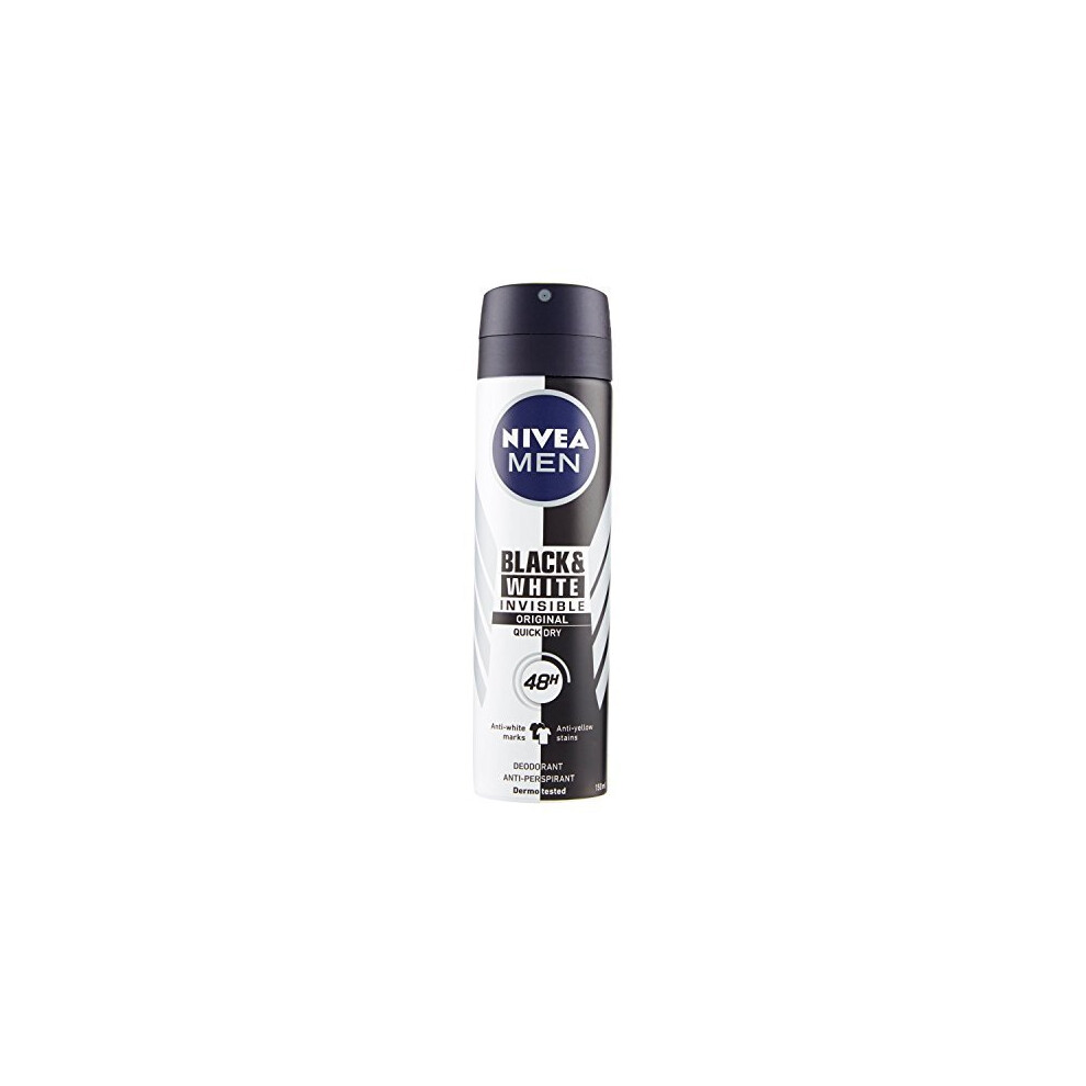 Nivea Men Deodorant Invisible Black & White Spray - 1 Pack - 150 Ml