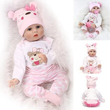 ZIYIUI 22 inch 55 cm Reborn Dolls Baby Girls Lifelike Soft Silicone Vinyl Reborn Babies That Look Real Newborn Reborn Doll Toddler Girl Toy