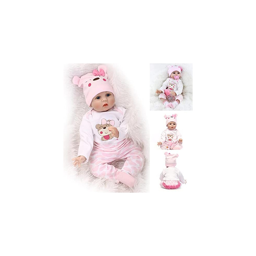 Ziyiui 22 Inch 55 Cm Reborn Dolls Baby Girls Lifelike Soft Silicone Vinyl Reborn Babies That Look Real Newborn Reborn Doll Toddler Girl Toy