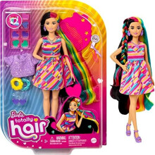 Barbie Totally Hair Dol Doll sur le theme avec des cheveux fantastiques de 8,5 pouces et 15 accessoires de style (8 avec une fonction de changeme