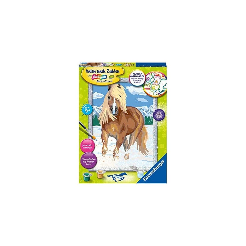 Ravensburger im Schnee 28780 Painting by Numbers Haflinger in Snow, Multicoloured