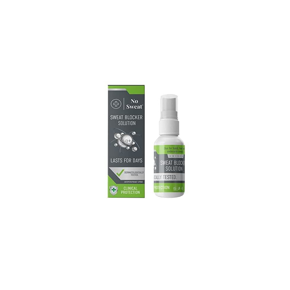 No Sweat Maximum Strength Antiperspirant Spray, Strong Deodorant For Excessive Sweating & Hyperhidrosis Treatment, Lasts Up To 7 Days -50Ml)