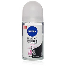 Nivea Invisible for Black & White Clear Roll-On Anti-Perspirant Deodorant 50 ml (Pack of 3)