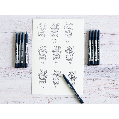 Edding 1880 Drawliner Fineliner Drawing Pen - 0.5mm - Black Ink - Single 1