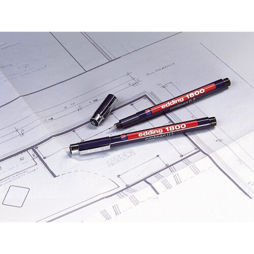 Edding 1800 Profipen Fineliner Drawing Pen - 0.1mm - Red Ink - Single 2