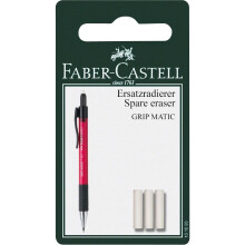 Faber-Castell Grip Matic Eraser Rubber Refills - White - Blister Pack of 3