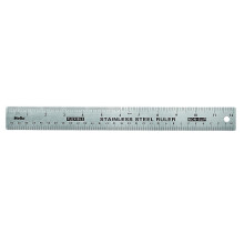 Helix 30cm / 12" Metal Stainless Steel Ruler Foam Backed - Non-Slip