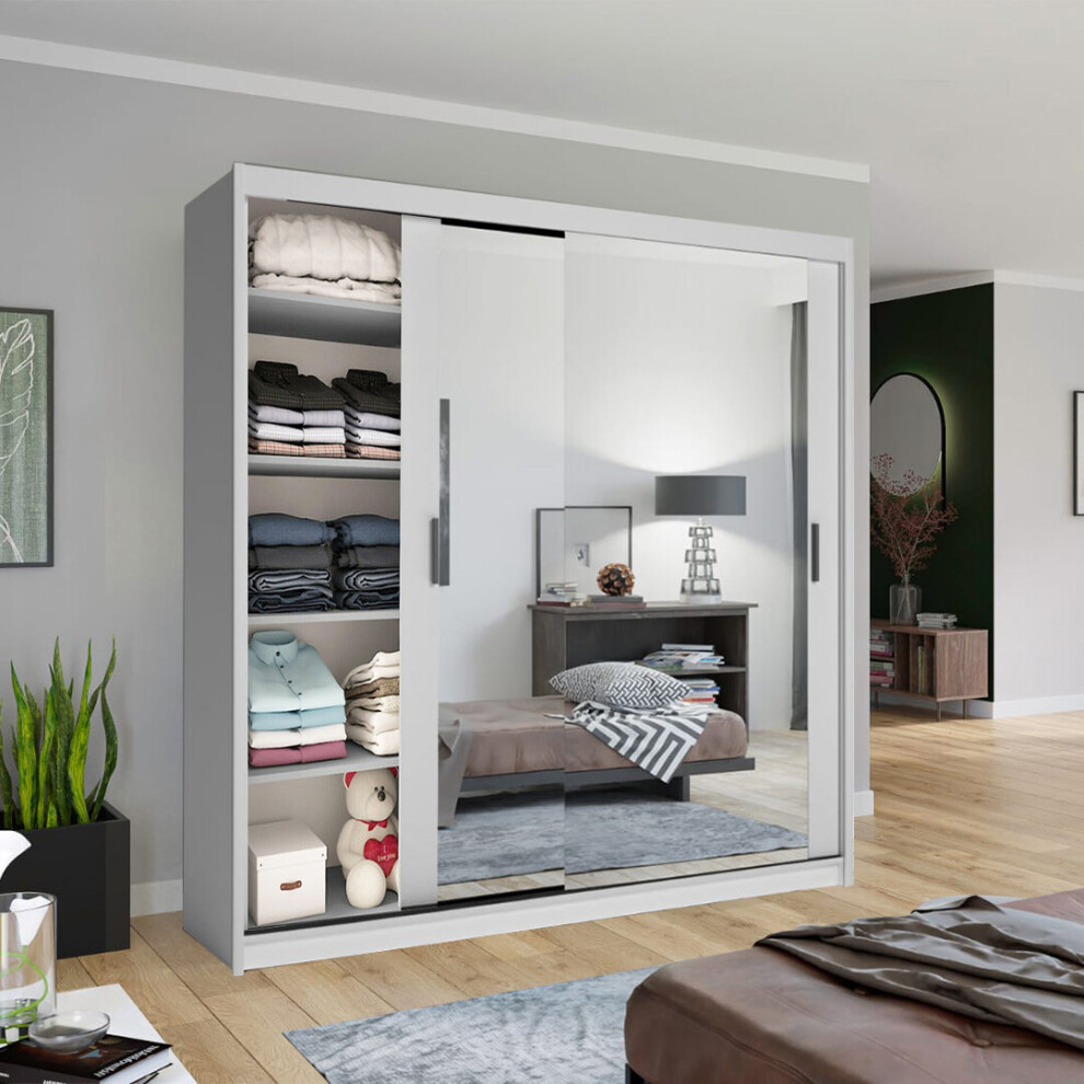 Mirrored sliding wardrobe 120cm deals