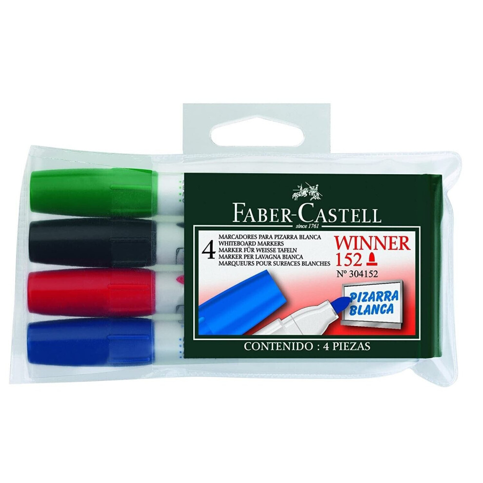 Faber-Castell Whiteboard Marker Winner 152 - Bullet Tip - Wallet of 4 Colours