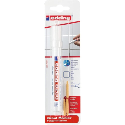 Edding 8200 Tile Grout Marker Pen 2-4mm - White - Single