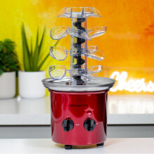Global Gizmos 50999 Cascading Chocolate Fountain, 1kg Capacity, Red - Wedding & Party Centerpiece