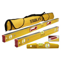 Stabila  Aluminum Magnetic Type 196-2 M Magnetic Level Set 3 Vial Beam Box, Yellow - 3 Piece