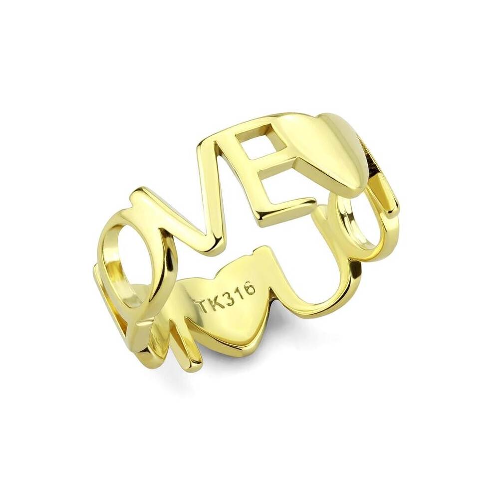Photos - Ring Alamode Women IP Gold Stainless Steel  with No Stone in No Stone - Size 10