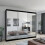 (Black, 250cm) Double Mirror Sliding Door Wardrobe 1