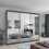 (Grey, 250cm) Double Mirror Sliding Door Wardrobe 1
