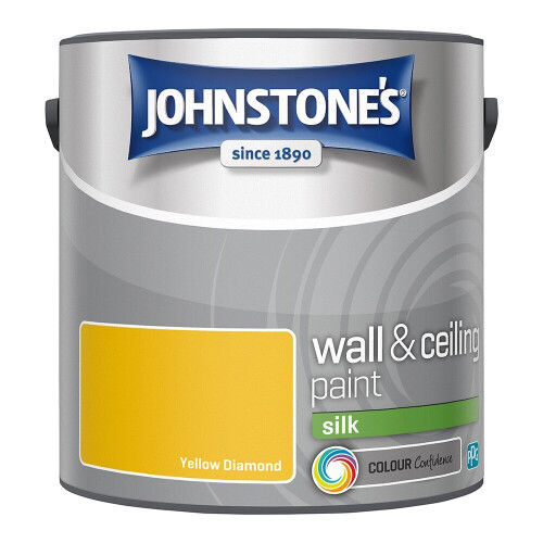 Johnstone's Johnstones Wall & Ceiling Silk Emulsion Paint 2.5l Yellow Diamond