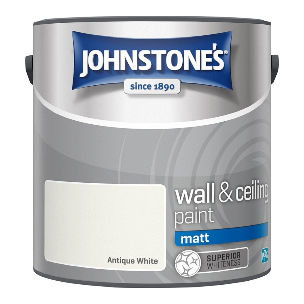 Johnstones Wall & Ceiling Matt Emulsion Paint 2.5l Antique White