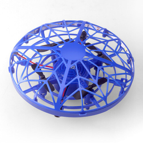 (Blue) Hand Operated LED Children's Toy Drone