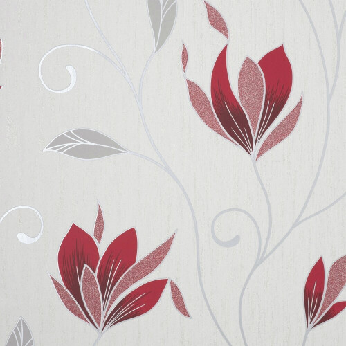 Crown Crown Synergy Floral Red Wallpaper M1718