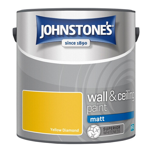 Johnstones Wall & Ceiling Matt Emulsion Paint 2.5l Yellow Diamond