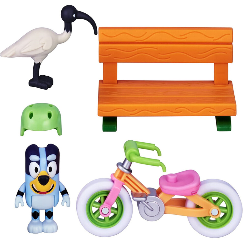 Bluey Bicycle Playset Official 3 Inch Collectable Bluey Action Figure