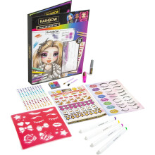 Rainbow High Makeup Artist Set Art Pad Gemstones Stencils Sticker Sheets & More