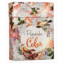 Christian Art Gifts  Proverbs in Color Adult Coloring Cards - Box of 44