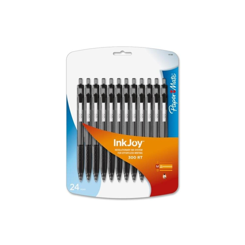 Paper Mate Papermate Inkjoy 300Rt Ballpoint Pen, 1.0Mm, Ink, 24/Pk Black