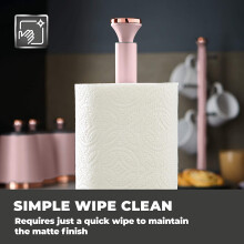 (Pink) Towel Pole Kitchen Roll Holder with Soft Underline