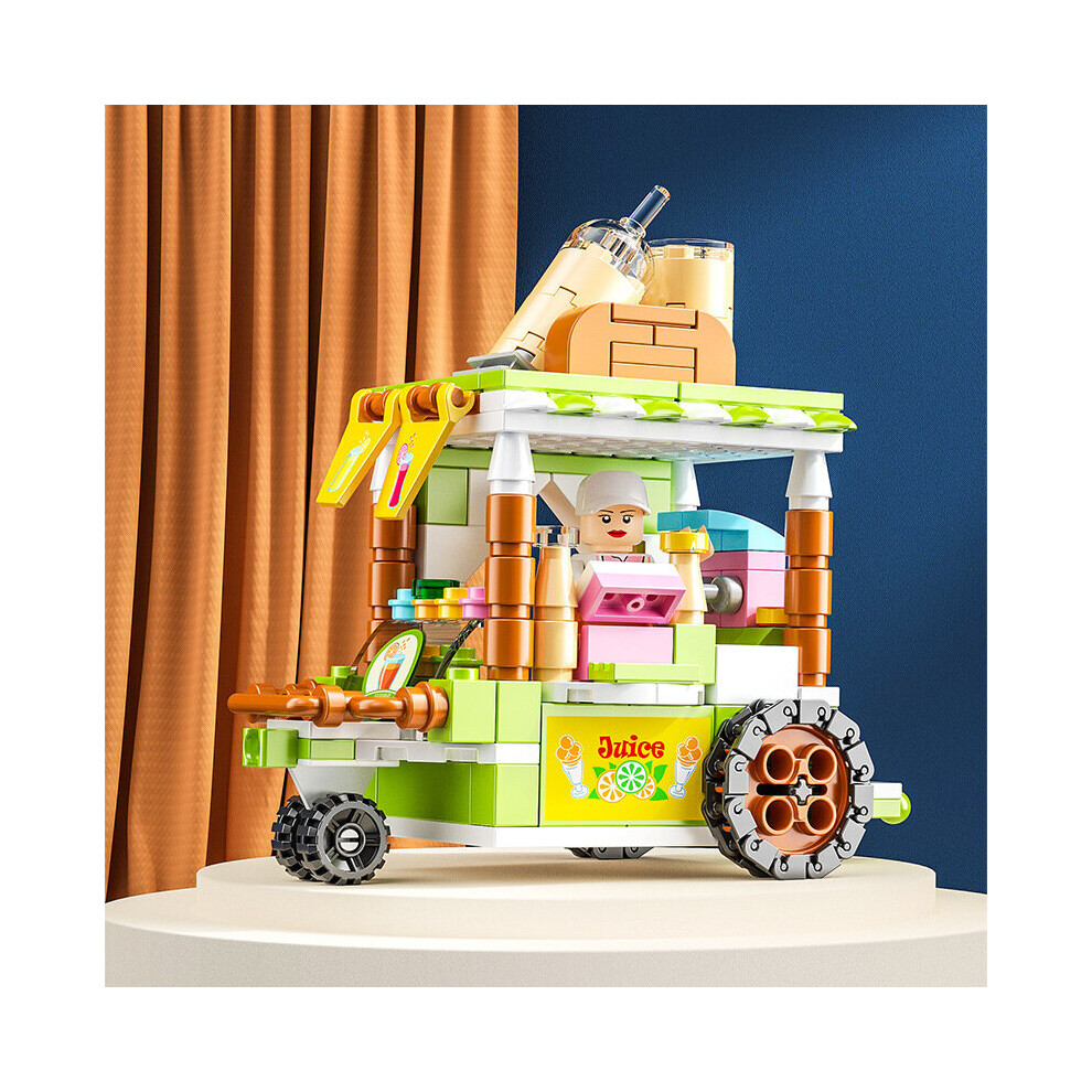 (Juice truck) Children's Toys City Street View Building Blocks Model Building For Kids Gifts Boys & Girls