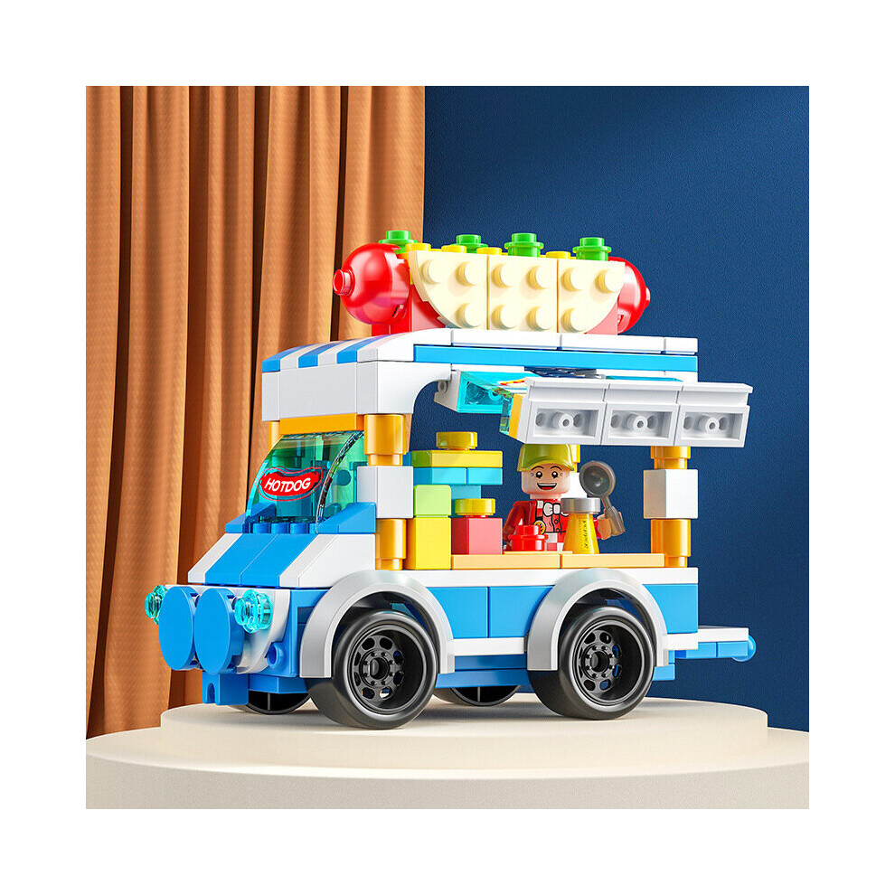 (Hot dog van) Children's Toys City Street View Building Blocks Model Building For Kids Gifts Boys & Girls