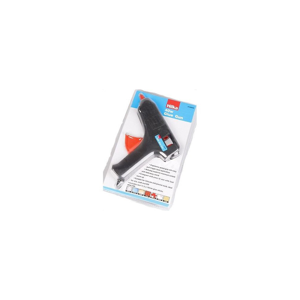 Hilka 40W Hot Melt Glue Gun Adhesive Electric Craft Mini & 2 Sticks 91200040