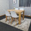 Modern Oak Effect Dining Table 4 White Tulip Chairs 2