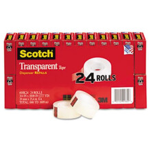 3M Transparent Glossy Tape 3/4'' x 1000'' 1'' Core Clear 24/Pack