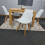 Modern Oak Effect Dining Table 4 White Tulip Chairs 16