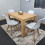 Modern Oak Effect Dining Table 4 White Tulip Chairs 11