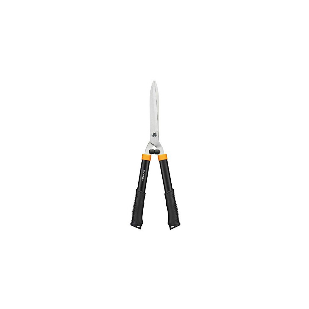 Fiskars Solid Hedge Shears HS21, Bush And Hedge Trimming, Length 59cm, Hardened Steel Blade/Soft-Touch Grip Plastic Handle, Black/Orange, 1026827