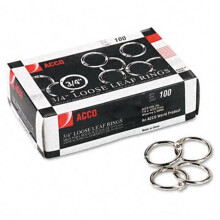Acco Metal Book Rings 3/4 Diameter 100 Rings per Box