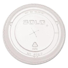 Dcc  PETE Flat Straw-Slot Cold Cup Lids, 16-24 oz.