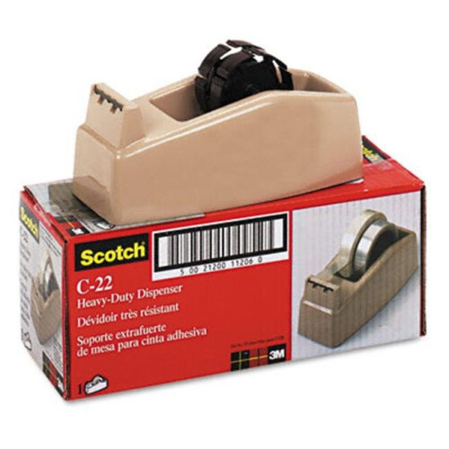 3M 3M  Two-Roll Desktop Tape Dispenser  3   core  High-Impact Plastic  Beige