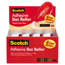 Scotch Adhesive Dot Roller Value Pack 0.3 in x 49 ft. 4-PK