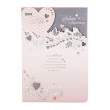Hallmark Wife Silver Anniversary Card 'Celebrate' - Medium