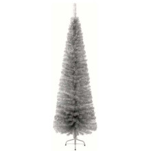 AAMEN 2M Silver Pencil Pine Artificial Christmas Tree With Metal Stand
