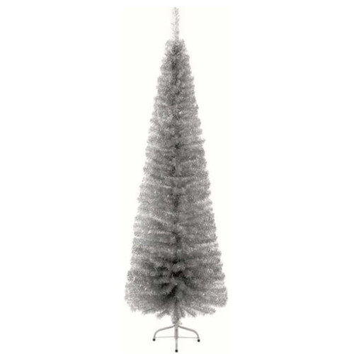 AAMEN 2M Silver Pencil Pine Artificial Christmas Tree With Metal Stand