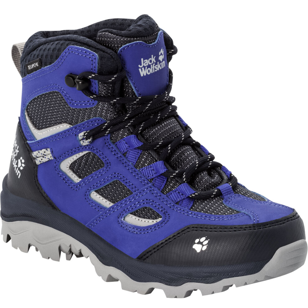 (12K UK, Dark Blue) Jack Wolfskin Kids Vojo Texapore Mid Rise Waterproof Walking Hiking Boots