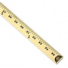 Acme United Wood Yardstick Hanging Holes and Metal Ends 36 Clear Lacquer Finish