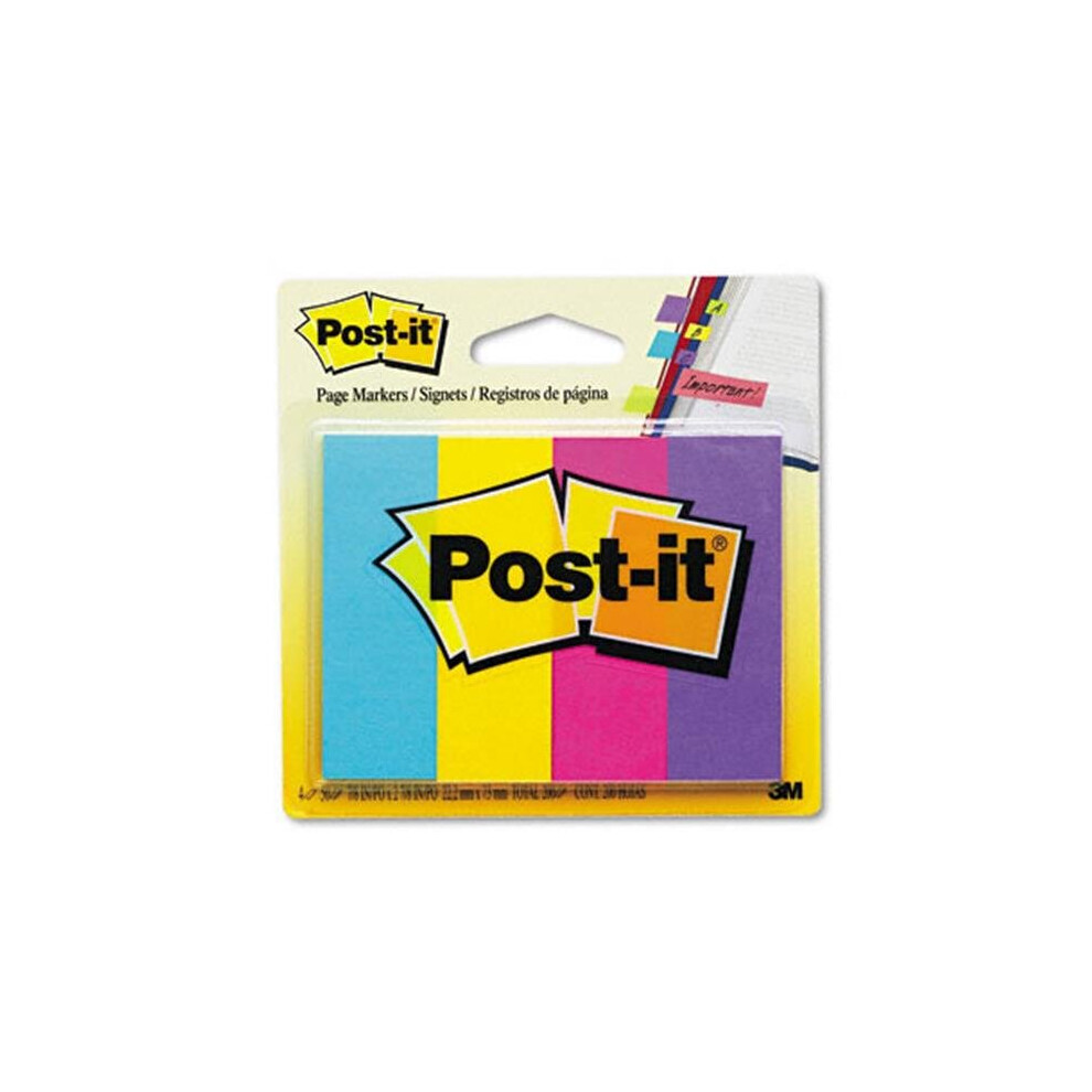 3M  Page Markers  Four Ultra Colors  Four Pads of 50 Strips Each