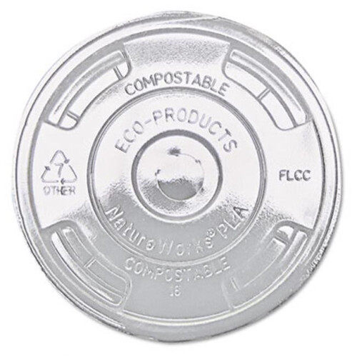 Eco  Lids  for Corn Clear Plastic Cups  Flat  Clear  1000/Carton