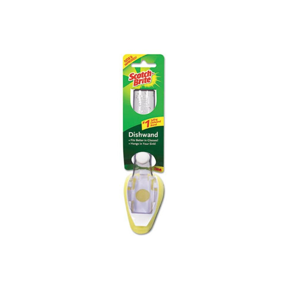 3M  Heavy-Duty Soap-Dispensing Dishwand, 2.5 in. x 9.5 in., Yellow-White